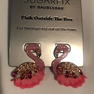 SUGARFIX by BaubleBar 'Pink Outside The Box Statement Earrings Pink flamingo nwt